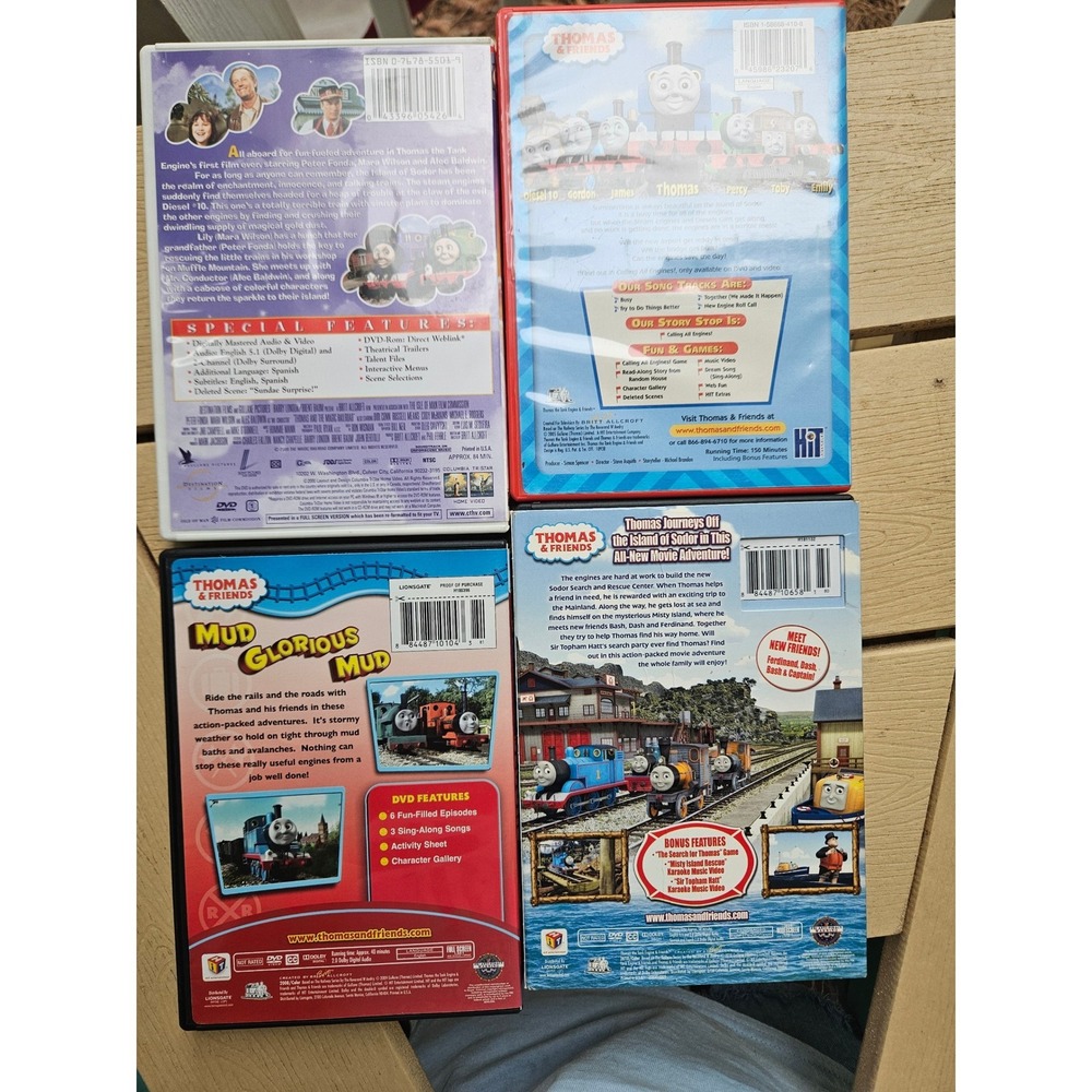 Thomas & Friends 4 DVD Lot Magic Railroad Calling All Engines Misty Island Mud
